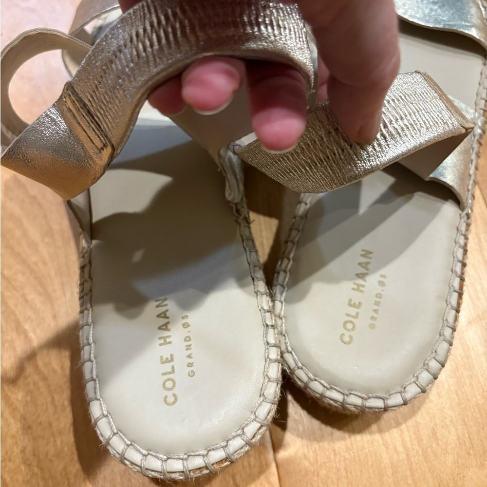 Cole Haan espadrilles sandals gold sz 11 new without tags - Picture 3 of 6
